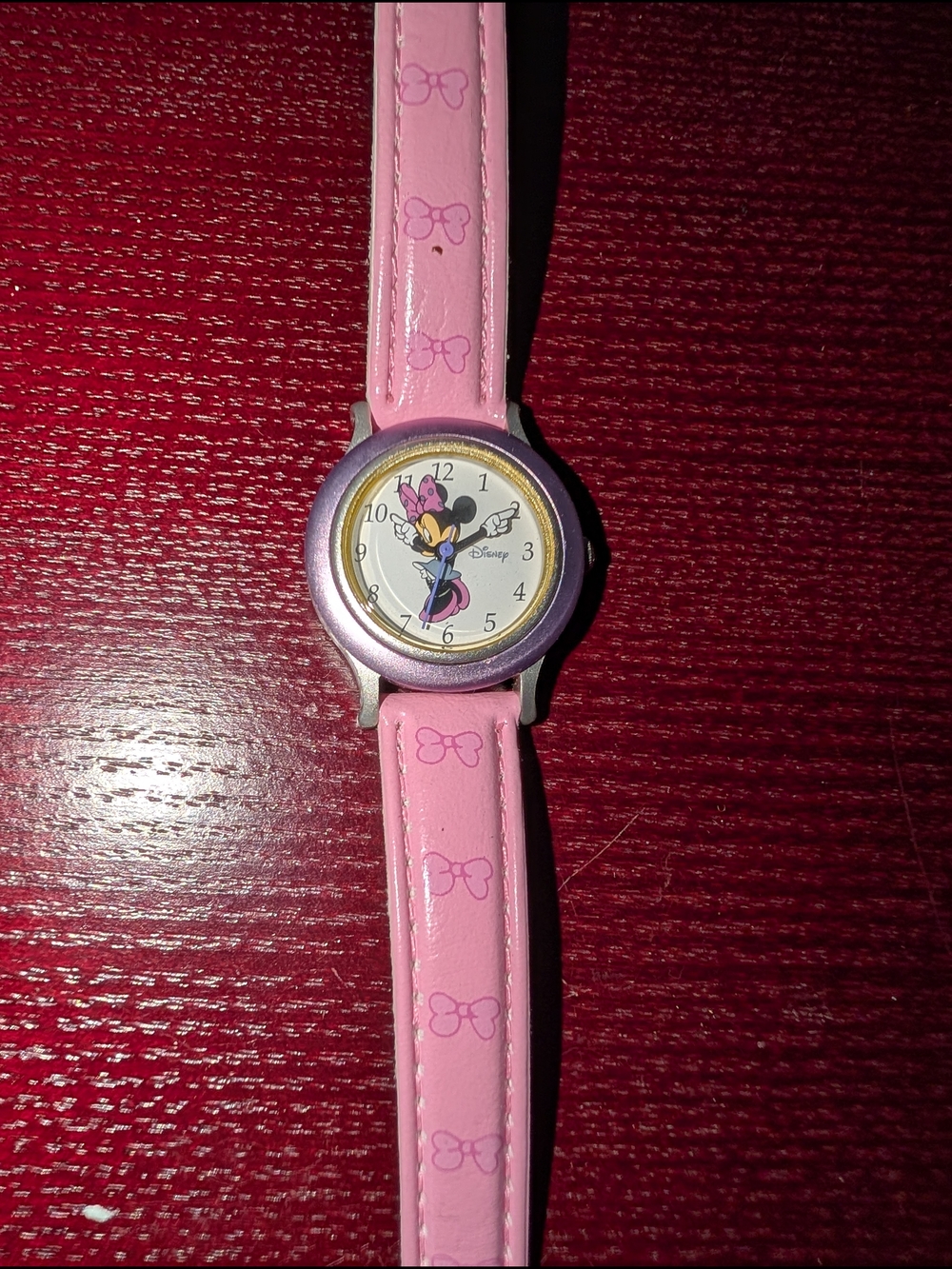Disney Pink Minnie Mouse Kids Watch with Bow Accent